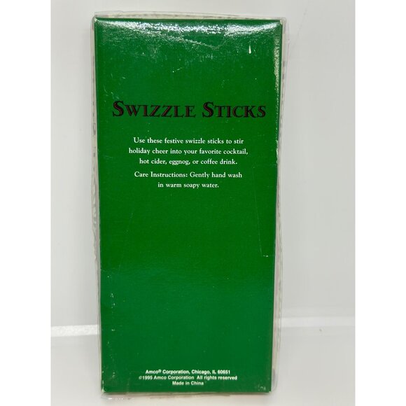 Vintage Christmas Ornament Cocktail Swizzle Sticks | Set of 4 Metal Barware - Picture 4 of 7